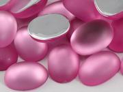 10x8mm Pink H512 Flat Back Matte Frosted Finish Acrylic Oval Cabochons 100 Pieces