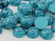9mm Blue Tourquoise H601 Acrylic Round Marble Cabochon High Quality Pro Grade 50 Pieces