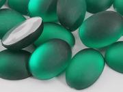 14x10mm Green Emerald H506 Flat Back Matte Frosted Finish Acrylic Oval Cabochons 25 Pieces