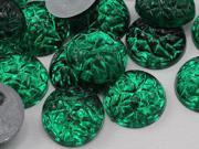 15mm Emerald .MD Flat Back Acrylic Baroque Cabochons High Quality Pro Grade 30 Pieces
