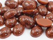 8x6mm Brown H617 Oval Marble Cabochon High Quality Pro Grade 50 Pieces