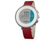 Pebble Time Round Smartwatch for Apple/Android Devices - Silver Case & Red Band(14mm)
