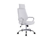 Baymate PU Leather High Back Office Task Chairs Computer Swivel Ergonomic Executive Chair White
