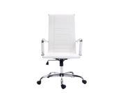 Baymate PU Leather High Back Office Desk Task Computer Chair Boss Executive Luxury Chair Seat White