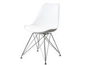 Baymate Premium Eames Style DSW Molded Plastic Eiffel Retro Dining Side Chairs Set of 2 White