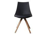 Baymate Modern Designer Eames Style Side Chair Dining Room Chairs Eiffel Natural Wood Legs Set of 2 Black