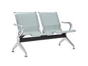 Baymate Heavy Duty Silver Chrome 2 Seat Reception Area Airport Waiting Room Bench Chair