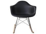 Baymate Eames Style Armchair Rocker Chrome Steel Eiffel Base Wood Rockers Rocking Cradle Arm Chair Black