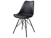 Baymate Premium Eames Style Eiffel Retro Dining Side Lounge Armless Chair Set of 2 Black