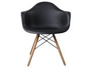 Baymate Eames Style Armchair Natural Wood Legs Eiffel Dining Chairs Lounge Chair Black