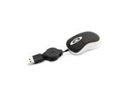 New 27.95inches Black Mini Retractable USB 2.0 Optical Scroll Wheel Mouse For PC