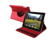 360 degree Swivel Leather Case For Apple iPad 2 Red