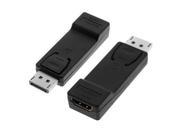 New Black Practical Plastic Display Port to HDMI Converter with Audio Adapter