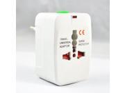 Superior Plastic White All in One Travel Power Plug Adapter for US UK EU AU