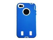 New Premium Bumper Warrior King Cover Case for iPhone 4 Blue White