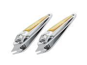 New 2Pcs Oblique Mouth Design Metal Finger Toe Nail Clippers Cutter Trimmer