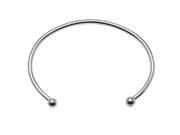 Silver Plated Bangle Cuff Bracelet For Beads Screw End Large 27 8 Long 21 4 Deep