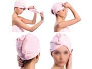 2X Hair Drying Wrap Towel Turban Twist Hat Cap Hat Loop Button For Lady