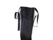21 Womens Black Clip in on Long Straight Wig Hairpiece Ponytail Hair Extens New