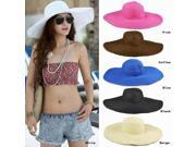 Superb Wide Brim Floppy Fold Summer Sun Beach Straw Hat Cap For Women Ladies