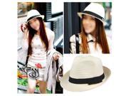 Cool Unisex Trilby Gangster Cap Straw Summer Beach Panama Hat