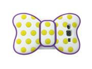 Cute 3d Bowknot Yellow Dot Purple Frame Soft Skin Case Cover for Samsung I9300 Galaxy S3
