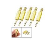 5Pcs 1 8 3.5mm Gold Male Plug Coax Cable Audio Adapter Connector Solder