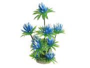 Plastic Water Lily Plant Decor Sky Blue Green 10 For Aquarium Fish Tank