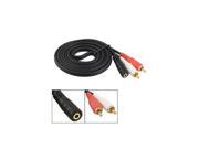 3.5mm Female to 2 RCA Male Jack Audio Video Cable 1.5M