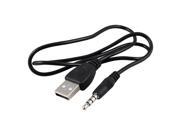 Black USB A Type to 3.5mm Jack Plug Audio Data Cable for MP3 Mp4