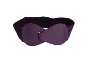 Hot Sale 8 Shaped Faux Leather Buckle Elastic Purple Cinch Belt For Ladies