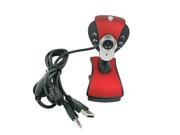 Red Flexible 12 Mega Pixel High Resolution USB LED Webcam with Micr for Laptop