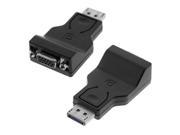 Black DisplayPort Male to VGA Female Adapter