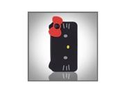 Cute Embossed Black Kitty Face w Bow Flexa flexible silicone soft skin Case Cover for Apple iPhone 4 4G 4S
