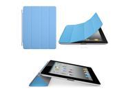 Blue Polyurethane Magnetic Protective Flip Smart Case Cover Skin Stand for iPad