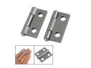 2 Pcs 25 x 20x 5mm 1 x 0.8 Gray Metal 1 Small Butt Hinge for Cabinet Drawer