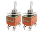 New 2 Pcs Metal Resin AC 250V 15A Amps On Off 2 Position Dpst Toggle Switch