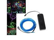 3M Blue Flexible Neon Light EL Wire Rope Tube With Controller