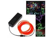 3M White Neon Light EL Wire Rope Tube with Controller Red
