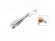 Stainless Steel Beaded Keychain Manicure Nail Trimmer Silver Tone
