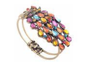 Multi Vintage Colorful Crystal Peacock Bracelet Bangle