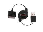 Retractable USB Hotsync Charging Cable For Apple iPod iPhone 3GS Black