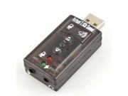 New 2.25 x 1.0 x 0.50 Gray 7.1 Channel USB External Sound Card Audio Adapter