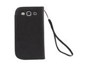Wallet Case Cover with Credit Business Card Holder For Samsung i9300 Galaxy S3 III Black
