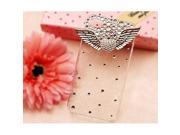 3D Bling Crystal Angel Wings Transparent Case Cover for Apple iPhone4 4g and 4s