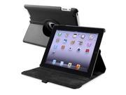 360 degree Swivel Leather Case For Apple iPad 2 iPad 3rd Gen The New iPad Black