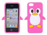 New Hot Pink Cute Penguin Silicone Soft Case Cover for Apple iPhone 5