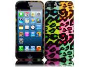 Colorful Leopard Hard Case Snap On Rubberized Cover For Apple iPhone 5
