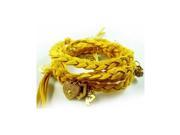 New Practical Romantic Yellow Fashion Leather Woven Bracelet with Charms