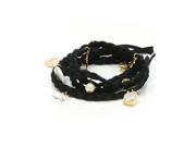 Fashion Leather Woven Bracelet With ChArms Black